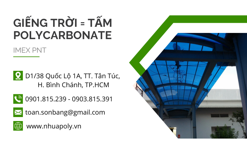 giếng trời bằng tấm polycarbonate