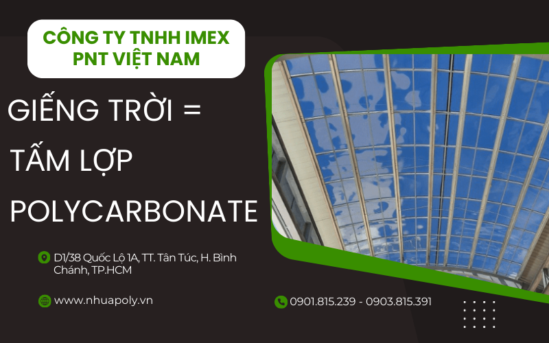 giếng trời bằng tấm polycarbonate