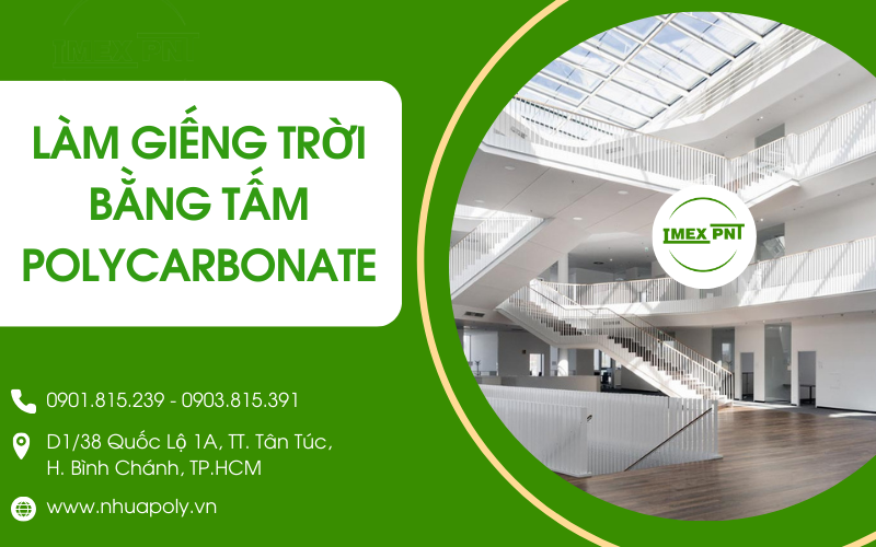 giếng trời bằng tấm polycarbonate