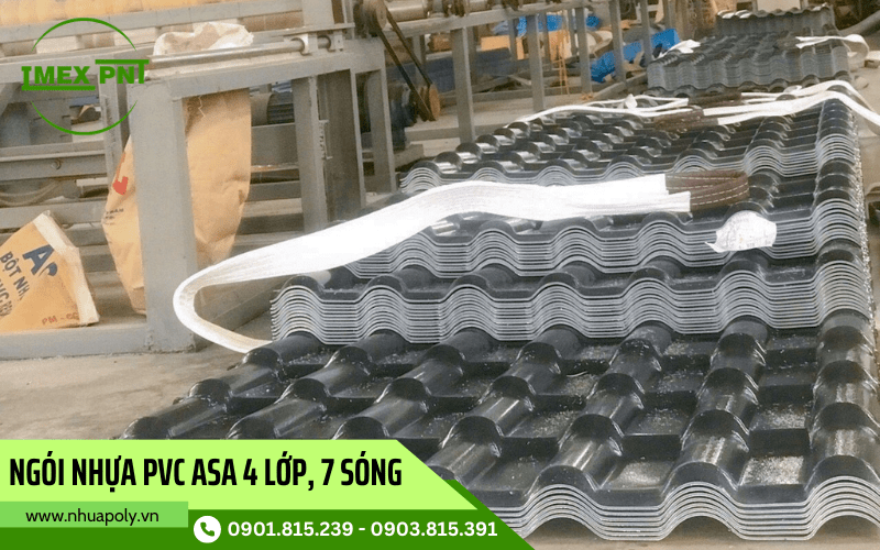 ngói nhựa PVC ASA 4 lớp 7 sóng