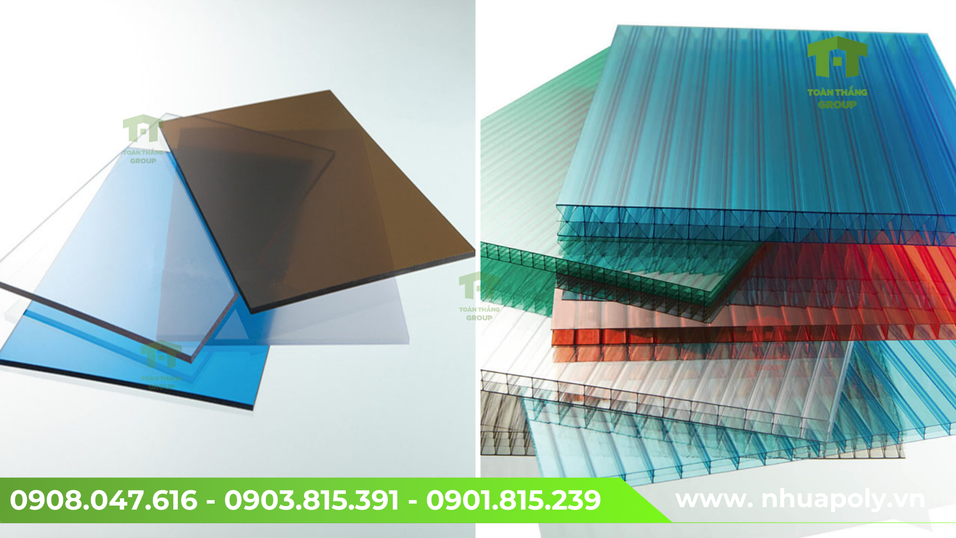 tấm poly solar light rỗng 5mm