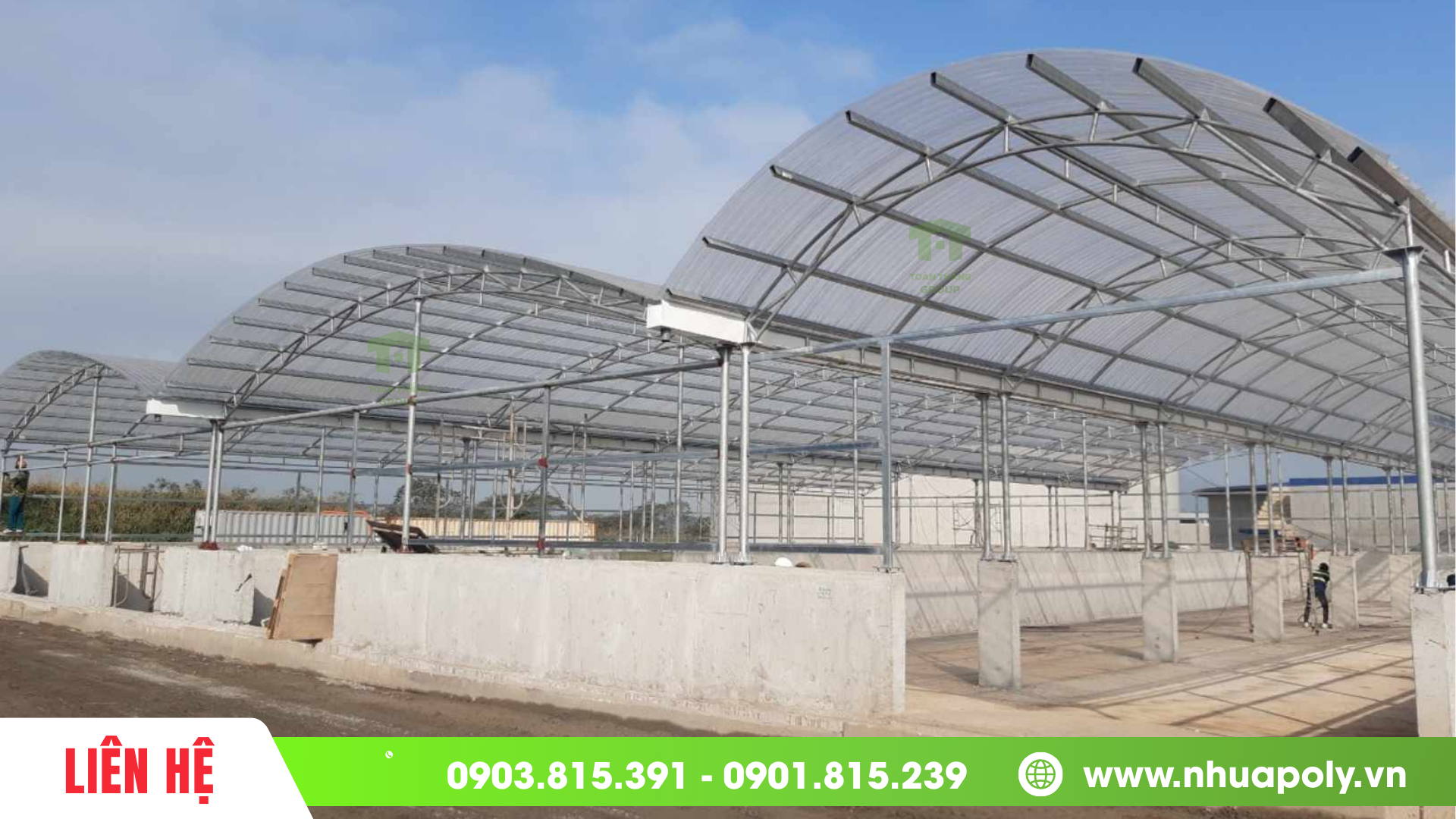 mái lấy sáng poly solar light rỗng 5mm cho khu chăn nuôi