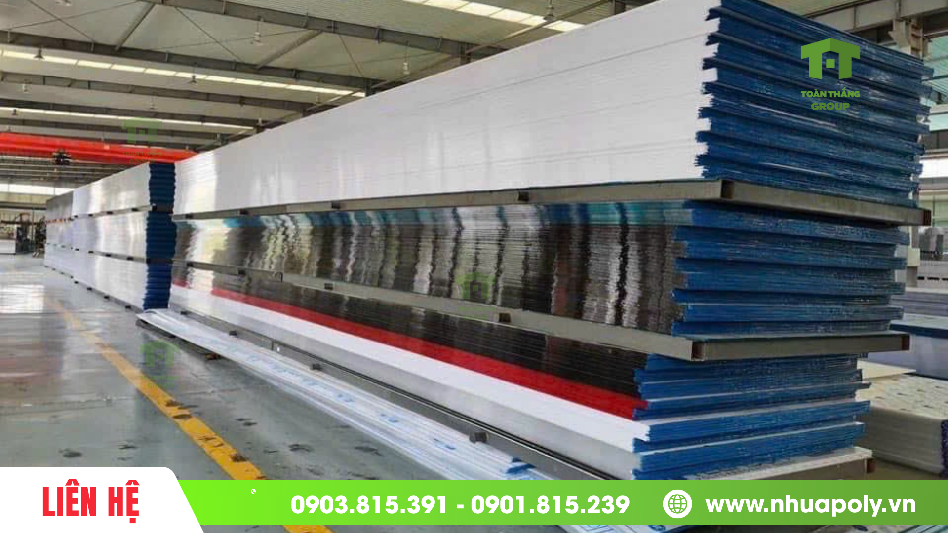 tấm poly solar light rỗng ruột 10mm