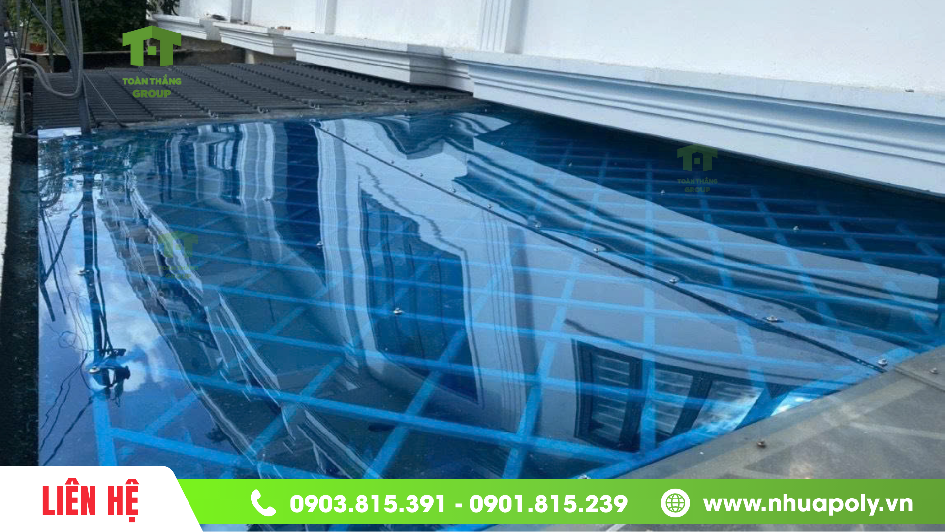 Tấm poly đặc 5mm cho mái hiên lấy sáng giúp lấy bóng râm tốt