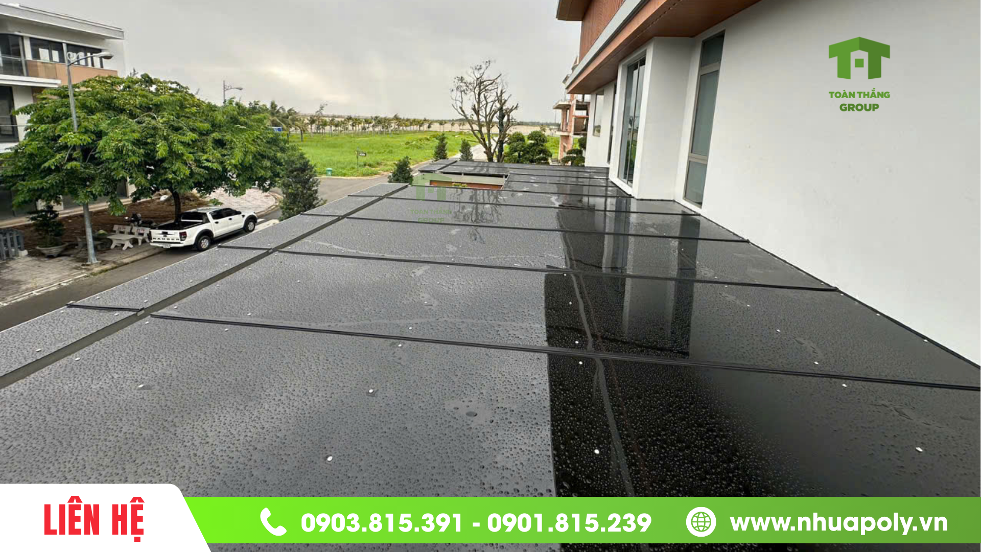 Tấm poly solar light đặc 2mm giúp giảm nhiệt, cách âm cho ngôi nhà