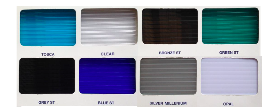 bảng màu tấm poly rỗng ruột 10mm